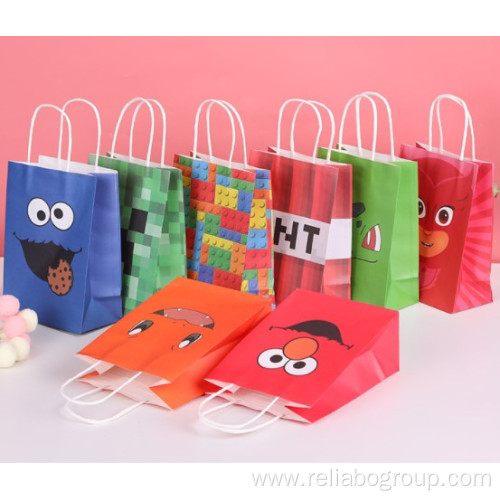 Tote fashion kraft paper bags with handles